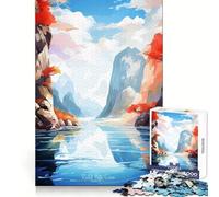 Reed Flute Cave Painting 1000 Piece Jigsaw Puzzles for Adults Jigsaw Recall Boost Mental Relax Smooth Cut Birthday Gift (38x26cm)