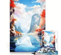 Reed Flute Cave Painting Jigsaw Puzzles for Teenagers 1000 Piece Boost Memory Serene Time Premium Cut Birthday Gift (38x52cm)
