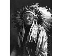 Reed Native American Chief Full Headdress Old Photo Unframed Wall Art Print Poster Home Decor Premium