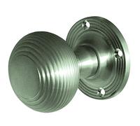 Reeded Mortice Door Knob, Satin Chrome (1 Pair)