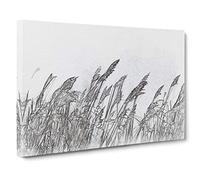 Reeds Blowing in the Wind Canvas Print | Gallery Wrapped 30mm Frame Wall Art | 30x20 inches | Ready to Hang | Modern Picture | Living Room Bedroom Lounge Office