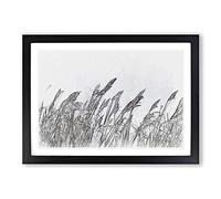Reeds Blowing in The Wind in Abstract Framed Print | A2 Black Framed Wall Art | Ready to Hang | Abstract Fantasy Picture | Living Room Bedroom Lounge Office