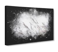 Reeds Blowing In The Wind Paint Splash Canvas Print | Gallery Wrapped 30mm Frame Wall Art | 20x14 inches | Ready to Hang | Modern Picture | Living Room Bedroom Lounge Office