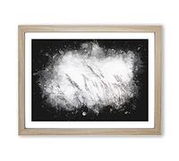 Reeds Blowing In The Wind Paint Splash Modern Art Framed Print | A2 Oak Framed Wall Art | Ready to Hang | Modern Nature Picture | Living Room Bedroom Lounge Office