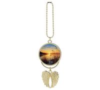 Reeds by The River Car Hanging Pendant, Zinc Alloy Rearview Mirror Charms - Relieve Visual Fatigue, Vintage Keychain Pendant, Lucky Car Interior Hanging Decoration, Golden-Style