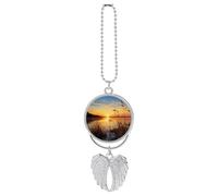 Reeds by The River Car Hanging Pendant, Zinc Alloy Rearview Mirror Charms - Relieve Visual Fatigue, Vintage Keychain Pendant, Lucky Car Interior Hanging Decoration, Silver-Style
