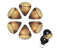 Reeds by the River Guitar Picks 6 Pack 3 Different Thickness Celluloid Guitar Plectrums with Guitar Pick Holder Personalized Guitar Pick for Acoustic Guitar, Electric Guitar, Bass, Ukulele