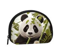 Reeds by the river Mini Coin Purse Pouch Change Holder, Shell Shape Zip Around Wallet,Credit Card Holder for Women, Panda, One Size, Classic