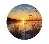 Reeds by The River Mouse Pad with Anti-fray Stitching, Waterproof Gaming Mouse Mat for Men Women Non-Slip Rubber Base Round Computer Mousepad for Office Desk Accessories 8in