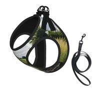 Reeds By The River Print Dog Harness,Pet Leash Vest,Adjustable And Reflective Vest,For Small To Medium Dogs