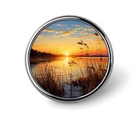 Reeds by The River Round Badge for Men Women, Durable & Stylish Lapel Pins, Lightweight Metal Badges for Shirts, Jackets, Hats