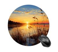 Reeds by The River Round Mouse Pad 7.8 Inch, Portable Gaming Mouse Mat with Non-Slip Rubber Base & Smooth Surface, Waterproof Mousepad for PC, Laptop, Computer, Office, Home