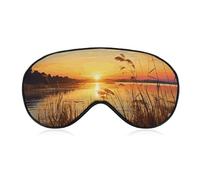 Reeds by The River Sleep Mask for Women Men, Soft Eye Mask with Adjustable Strap for Sleeping, Light Blocking Travel Blindfold for Nap Comfortable Eye Cover for Home Office