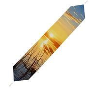 Reeds by The River Table Runner for Dining Table, Short Plush Runners Washable & Durable Tablerunner Modern Home Decor for Wedding, Kitchen, Holiday 229*33cm