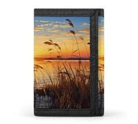 Reeds by The River Trifold Wallet Front Pocket,Small Wallets for Men And Women,Slim Wallet with Zipper Pocket