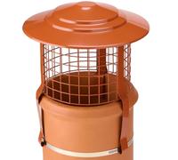 Reeds Chimney Pot Bird Guard 200-250mm Terracotta - Chimney Cowl Cover with Adjustable Strap - Prevents Birds & Rain Entry - Model 19-02010102