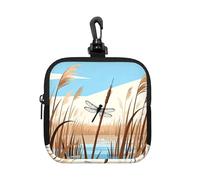 Reeds Pond Small Waterproof Zipper Pouch-Neoprene Storage Bag for Earbuds, Keychain Clip Case