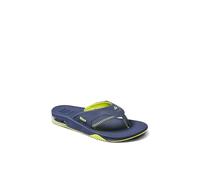 REEF Boys Kids Fanning Sandal, Lime-navy, 4 Big Kid