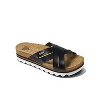 Reef Women's Cushion Bloom Hi Slide Sandal, Black/Tan, 8 UK