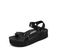 REEF Cushion Rem Hi Women's Platform Sandal, Adjustable Strap, Arch Support and Heel Cupping, Coco Black, 6.5 UK