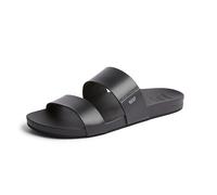 REEF Cushion Vista Women's Fashion Slide Sandal, Vegan Leather Strap, Ultra Soft Cushion Footbed, Black, 9.5