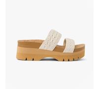 Reef Cushion Vista Womens Vegan Leather Vintage Tan Textile Cross Strap Sandals