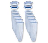 Reef Diaper Disposable Filter Sock Starter Kit, Replaces Standard 4" Felt Socks, Freshwater and Saltwater Compatible, 2ea Flange Assemblies, 10ea Filter Elements