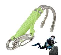Reef Drift Hook - 135mm 316 Stainless Steel Double Head Diving Hook with Safety Rope | Sea Water Resistant Double Hooks for Cave Diving | Equipment