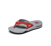 REEF Fanning Pregame Men's Bottle Opener Flip Flop, Arch Support, Durable Outsole, Water Friendly, Red/Grey, 7 UK