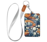 Reef Fish id Holders for Badges with Lanyard and 3-Card Capacity id Holders for Office Worker Nurse Teacher Student