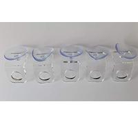 Reef-Geeks Acrylic Single-Hole Frag Rack Set - 5 Individual Coral Frag Holders with Suction Cup Mount |Low-Profile Coral Acclimation Racks | Premium 3mm Acrylic | Fits 12mm Frag Plugs (Clear)