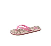 Reef Kids Seaside Prints Flip-Flops Girls, Pink Brown Zebra, 7 Big Kid