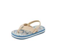 REEF Little Ahi Flip-Flop, Blue/Tan Palm, 10 UK Child
