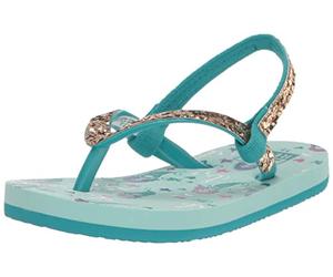 REEF Little Stargazer Prints Sandal, Aqua Mermaids, 6/7 UK Child