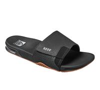 Reef Mens Fanning Slide Black Sandals - Black & Silver - Size UK 7