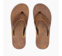 REEF Ojai Classic Mens Premium Leather Sandal, Soft Cushion Footbed, Dark Brown, 7