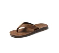 REEF Ojai Classic Mens Premium Leather Sandal, Soft Cushion Footbed, Dark Brown, 7