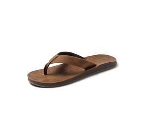REEF Ojai Classic Mens Premium Leather Sandal, Soft Cushion Footbed, Dark Brown, 9