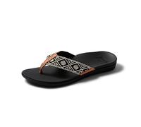 Reef Women's Ortho-Bounce Woven Flip-Flop, Black White, 6 UK