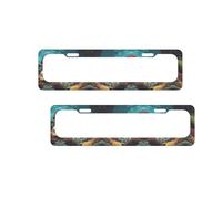 Reef Print License Plate Frames Aluminum Metal License Plate Holder Covers Rustproof Waterproof Decorative Sign Frames