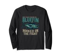 Reef Rags Bluefin Tuna Hooked On The Fight Fishing Graphic Long Sleeve T-Shirt