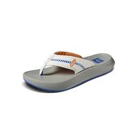 Reef Swellsole Cruiser Men's Recovery Flip Flop, Enhanced Arch Support, Water Friendly, Blue/White/Orange, 7