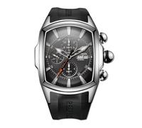 REEF TIGER Men's Rose Gold Tonneau Completed Calendar Automatic Watch Analog Rubber Strap Waterproof Mechanical Sport Watch RGA3069-P (RGA3069-P-YBB)