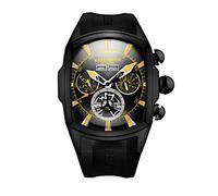 REEF TIGER Men's Watch Analogue Automatic Black Steel Case with Rubber Strap RGA3069-BBBG