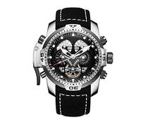 REEF TIGER Men's Watch Analogue Automatic Stainless Steel Case with Leather Strap RGA3503-YBBLB