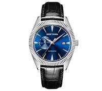 REEF TIGER Men's Watch Analogue Automatic with Leather Strap Blue Dial RGA1616 (RGA1616-YLB)