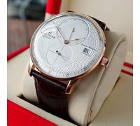 Reef-Tiger/RT Men Luxury Watch Rose Gold Mechanical Watch Brown Leather Strap Analog Watches Relogio Masculino RGA82B0