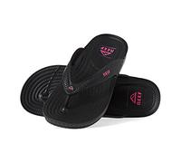 Reef Water Court Womens Flip Flops - Black Hot Pink UK 4
