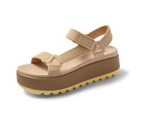 REEF WOMENS WATER FRIENDLY REM HIGHER SANDALS.BANANA YELLOW PLATFORM SHOES S25