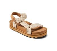 REEF WOMENS CUSHION REM HI SANDALS.CROCHET WHITE PLATFORM WEDGE CORK SHOES S25.